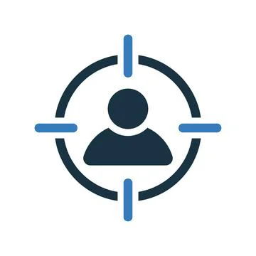 Customer, target, user, man icon. Glyph style vector EPS. Stock Illustration