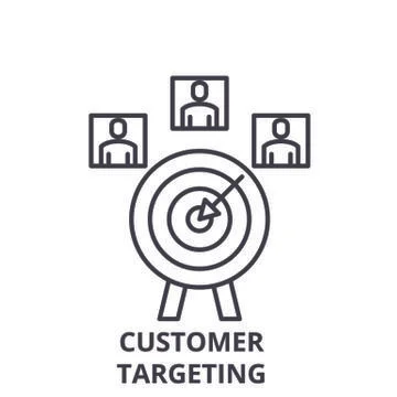 Customer targeting line icon concept. Customer targeting vector linear Stockillustratie