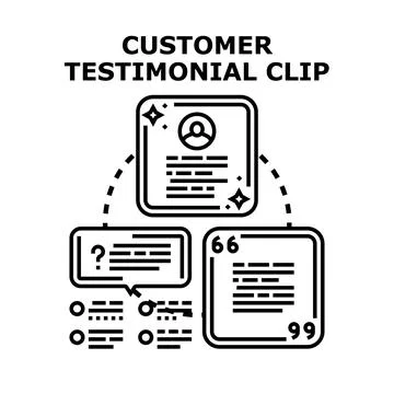 Customer testimonial clip collecting feedback from users 库存插图