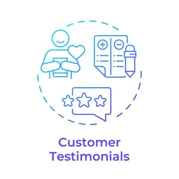 Customer testimonials blue gradient concept icon 스톡 일러스트
