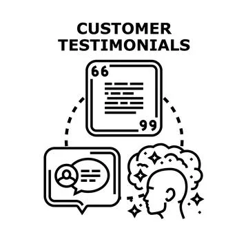 Customer testimonials concept highlighting online reviews feedback 库存插图