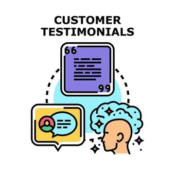 Customer testimonials concept highlighting online reviews feedback Stock Illustration