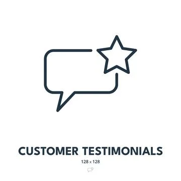 Customer Testimonials Icon. Feedback, Review, Rating. Editable Stroke Stock Illustration