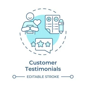 Customer testimonials soft blue concept icon 스톡 일러스트