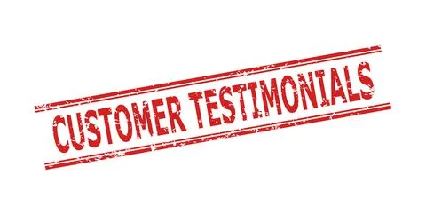 CUSTOMER TESTIMONIALS Stamp Seal with Corroded Style and Double Parallel Lines Illustrazione stock