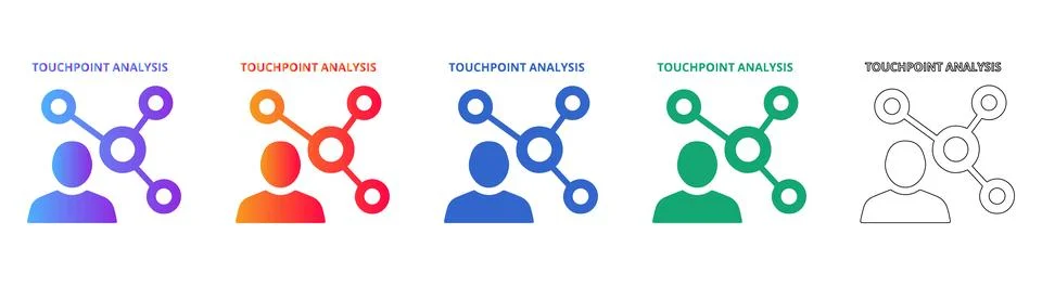 Customer Touchpoint Analysis Icons Illustrazione stock