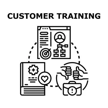 Customer training development strategy with online support Stock Illustration