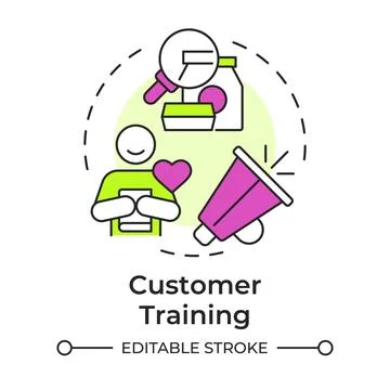 Customer training multi color concept icon Stock Illustration