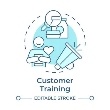 Customer training soft blue concept icon Stock Illustration