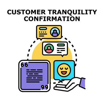 Customer tranquility confirmation concept illustration Ilustración de archivo
