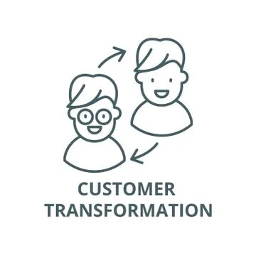 Customer transformation vector line icon, linear concept, outline sign, symbol Stock-Illustration