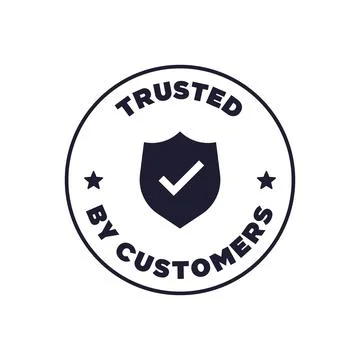 Customer Trust Badge with Shield Icon Verification Seal for Online Service Stock Illustration