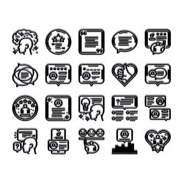 Customer user experience review rating feedback icons Stock Illustration