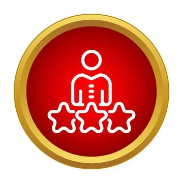 Customer user review satisfaction rating three stars icon Stock Illustration
