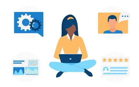 Customer user technical support advice service Illustrazione stock