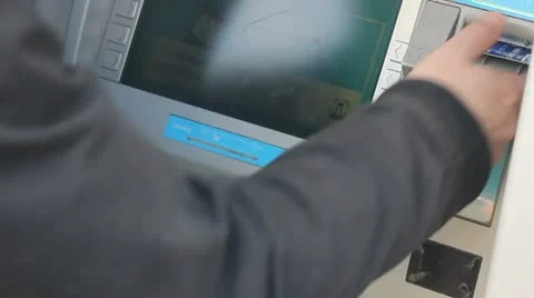 Customer using ATM machine Video stock 10888069