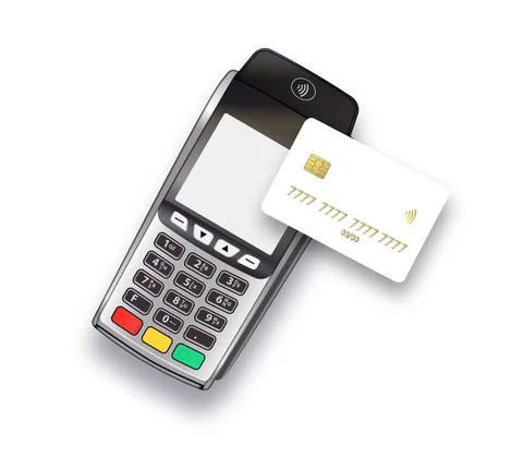 Customer using credit card for payment, cashless technology and credit card イラスト素材