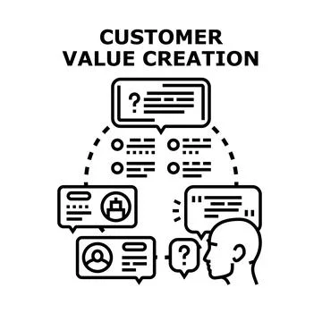 Customer value creation concept connecting people and ideas Stock Illustration