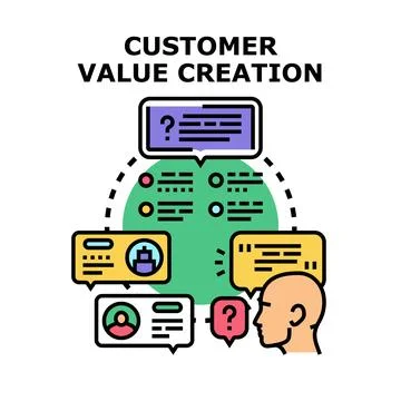 Customer value creation concept connecting people and ideas Stock Illustration