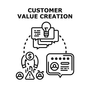 Customer value creation generating loyalty and business growth Stock Illustration
