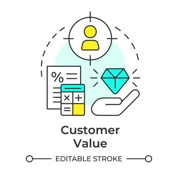 Customer value multi color concept icon Stock Illustration