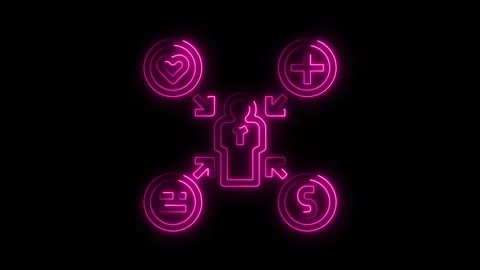Customer value proposition with neon style on black background marketing st.. Stock Footage 308193537