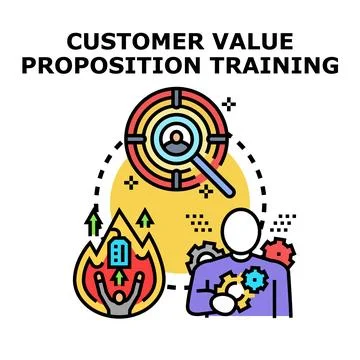 Customer value proposition training business development strategy Stock Illustration