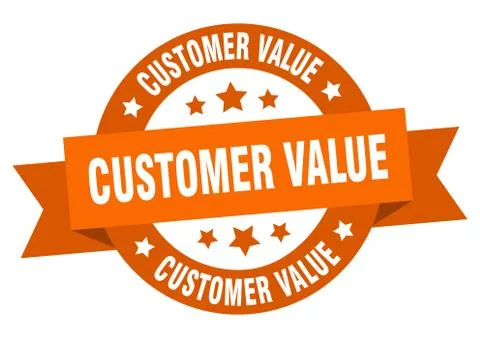 Customer value round ribbon isolated label. customer value sign Stock Illustration