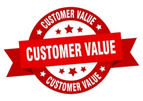 Customer value round ribbon isolated label. customer value sign Stock Illustration