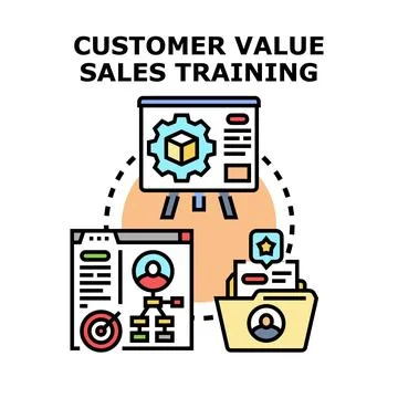 Customer value sales training concept illustration Stock Illustration
