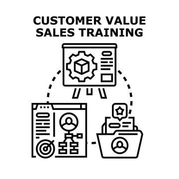 Customer value sales training concept illustration Stock Illustration