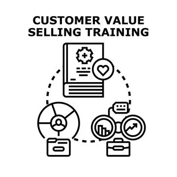 Customer value selling training concept vector Stock Illustration