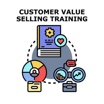 Customer value selling training concept vector Stock Illustration