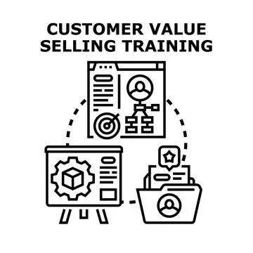 Customer value selling training concept vector illustration Stock Illustration
