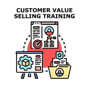 Customer value selling training concept vector illustration Stock Illustration