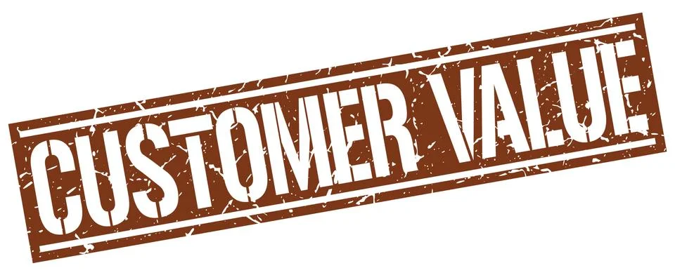 Customer value square grunge stamp Stock Illustration