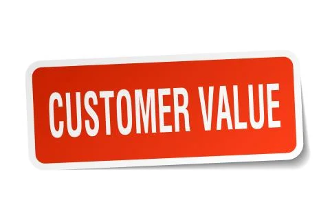 Customer value square sticker on white Stock Illustration