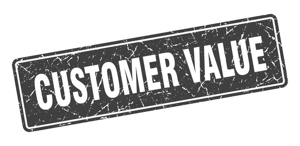 Customer value stamp. customer value vintage black label. Sign Stock Illustration