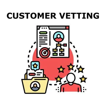 Customer vetting process identifying ideal client profile Stock Illustration
