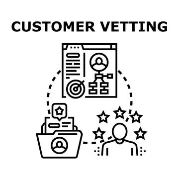 Customer vetting process identifying ideal client profile Stock-Illustration