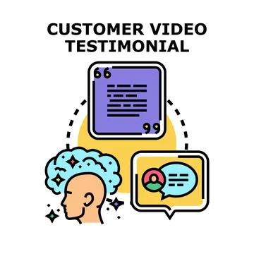 Customer video testimonial concept presenting feedback and reviews Stock Illustration