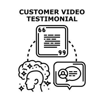 Customer video testimonial concept presenting feedback and reviews Stock Illustration