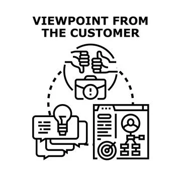 Customer viewpoint analyzing feedback and improving experience Stock Illustration