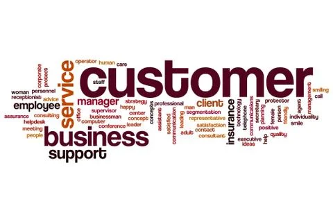 Customer word cloud concept Illustrazione stock