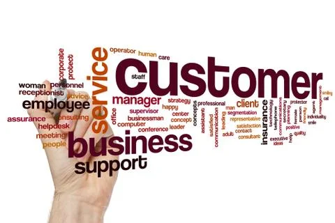 Customer word cloud concept Illustrazione stock
