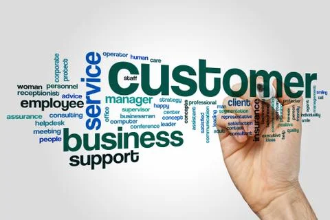 Customer word cloud concept Illustrazione stock