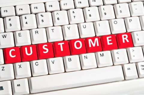 Customer word on keyboard Stock Photos