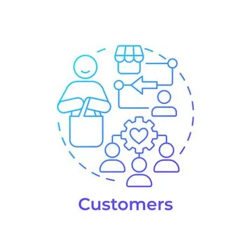 Customers blue gradient concept icon Stock Illustration