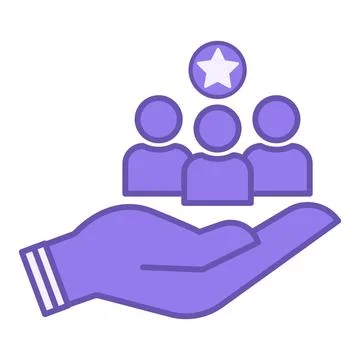 Customers Colored Icon. Vector Icon of Important People on Hand. Retention .. Stock Illustration