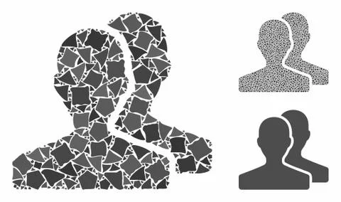 Customers Composition Icon of Humpy Parts Stock Illustration